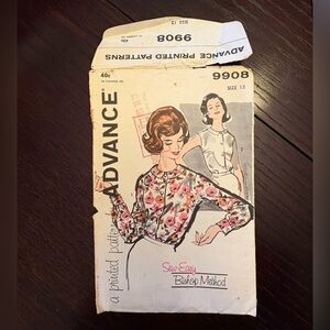 Advance Vintage Sewing Pattern Size 12 Uncut
